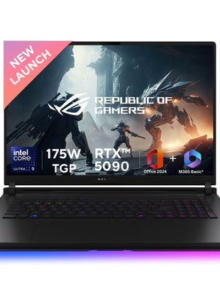 ASUS ROG Strix SCAR 18,Intel Core Ultra 9 275HX Gaming Laptop(NVIDIA RTX 5090-24GB/175W TGP/64GB/2TB/2.5K QHD+/18"/240Hz/Windows 11/M365 Basic(1Year)*/Office Home 2024/Off Black/3.30 Kg)G835LX-SA187WS 
