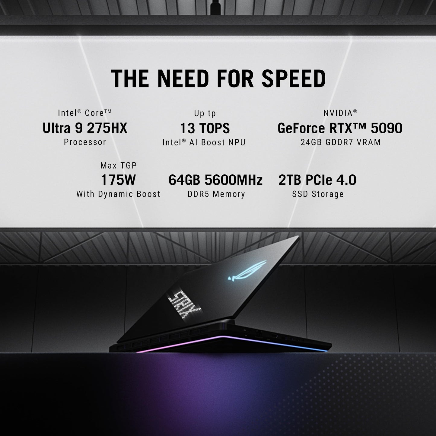 ASUS ROG Strix SCAR 18,Intel Core Ultra 9 275HX Gaming Laptop(NVIDIA RTX 5090-24GB/175W TGP/64GB/2TB/2.5K QHD+/18"/240Hz/Windows 11/M365 Basic(1Year)*/Office Home 2024/Off Black/3.30 Kg)G835LX-SA187WS 