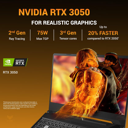 ASUS TUF A15 (2025), AMD Ryzen 7 7445HS, Gaming Laptop(RTX 3050,75W TGP,16GB DDR5(Upgradeable Upto 64GB )512GB SSD,FHD,15.6",144Hz,RGB Keyboard,48Whrs,Windows 11,Graphite Black,2.3 Kg) FA506NCG-HN199W 