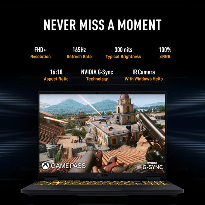 ASUS TUF F16, 14th Gen, Smartchoice,Intel Core i7 14650HX, Gaming Laptop(RTX 5060-8GB/16GB/1TB /FHD+/16"/165Hz/90WHrs/Windows 11/M365 Basic (1Year)*/Office 2024/Jaeger Gray/2.2 Kg) FX608JMR-RV049WS 