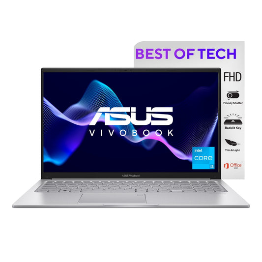 ASUS VivoBook 15 (2022), Intel®Core™ i3-1215U 12th Gen, 15.6" (39.62 cm) FHD, Thin and Light Laptop (8GB/512 SSD//Windows 11/Office 2021/Backlit KB/Cool Silver/1.7 kg), X1504ZA-NJ322WS 