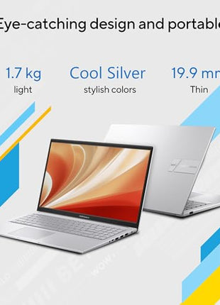 ASUS VivoBook 15 (2022), Intel®Core™ i3-1215U 12th Gen, 15.6" (39.62 cm) FHD, Thin and Light Laptop (8GB/512 SSD//Windows 11/Office 2021/Backlit KB/Cool Silver/1.7 kg), X1504ZA-NJ322WS 