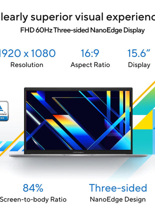 ASUS VivoBook 15 (2022), Intel®Core™ i3-1215U 12th Gen, 15.6" (39.62 cm) FHD, Thin and Light Laptop (8GB/512 SSD//Windows 11/Office 2021/Backlit KB/Cool Silver/1.7 kg), X1504ZA-NJ322WS 