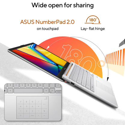 ASUS Vivobook Go 14, AMD Ryzen 3 7320U, Thin and Light Laptop, 14" (35.56 cm) FHD, (8 GB RAM/512GB SSD/Windows 11/Office 2021/42WHr /Silver/1.38 kg), E1404FA-NK321WS 