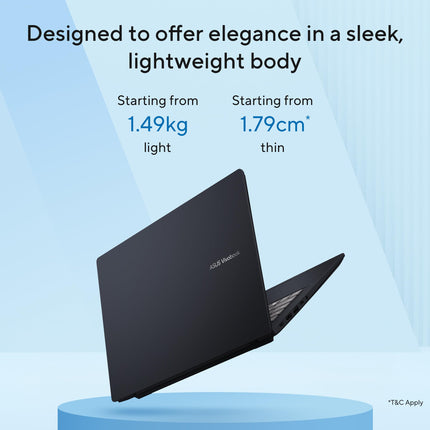 ASUS Vivobook 14, Smartchoice, AMD Ryzen AI 5 330, 16GB RAM, 512GB SSD,FHD+ 14", Win11,Office Home 2024, M365 Basic (1Year), Quiet Blue, 1.46Kg, M1407KA-LY132WS,AMD Radeon iGPU, 50 Tops, Copilot AI PC 