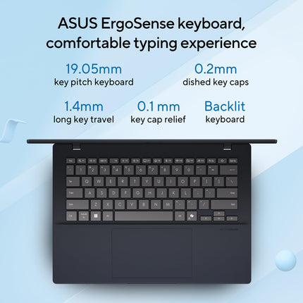 ASUS Vivobook 14, Smartchoice, AMD Ryzen AI 5 330, 16GB RAM, 512GB SSD,FHD+ 14", Win11,Office Home 2024, M365 Basic (1Year), Quiet Blue, 1.46Kg, M1407KA-LY132WS,AMD Radeon iGPU, 50 Tops, Copilot AI PC 