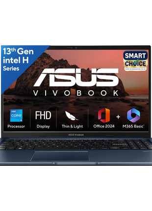 ASUS Vivobook 15, Smartchoice,Intel Core i5 13th Gen 13420H,16GB RAM, 512GB SSD, FHD 15.6",Windows 11, Office Home 2024, Quiet Blue, 1.70 kg, X1502VA-BQ836WS,Intel UHD iGPU, M365 Basic (1Year)* Laptop 
