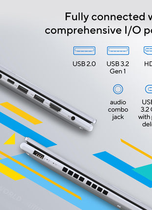 ASUS Vivobook 16" FHD+ (1920 X 1200), 60Hz 300Nits, Core i5-12500H, (16GB RAM/512GB SSD/Intel Iris X? Graphics/Win 11/Office Home/Fingerprint/42Whr Battery/Transparent Silver/1.88Kg), X1605ZAC-MB541WS 