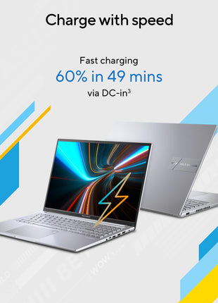 ASUS Vivobook 16" FHD+ (1920 X 1200), 60Hz 300Nits, Core i5-12500H, (16GB RAM/512GB SSD/Intel Iris X? Graphics/Win 11/Office Home/Fingerprint/42Whr Battery/Transparent Silver/1.88Kg), X1605ZAC-MB541WS 
