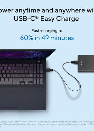 ASUS Vivobook 16, Snapdragon X, 16GB RAM, 512GB SSD, FHD+ 16", Windows 11, Office Home 2024, Quiet Blue, 1.88kg, X1607QA-MB049WS, Qualcomm Adreno iGPU, 45TOPS, M365 Basic (1Year)* Laptop 