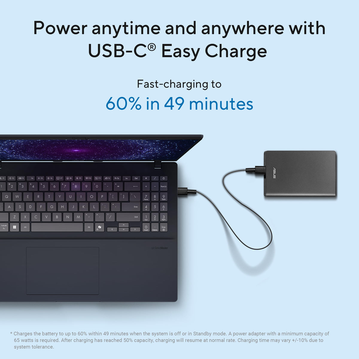 ASUS Vivobook 16, Snapdragon X, 16GB RAM, 512GB SSD, FHD+ 16", Windows 11, Office Home 2024, Quiet Blue, 1.88kg, X1607QA-MB049WS, Qualcomm Adreno iGPU, 45TOPS, M365 Basic (1Year)* Laptop 