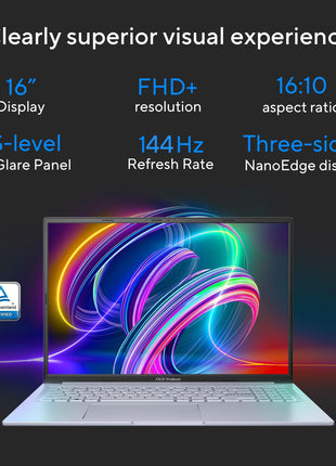 ASUS Vivobook 16X,Smartchoice,Intel Core i7-13620H,Creator/Gaming Laptop(RTX 3050-4GB/16GB RAM/512GB SSD/FHD+/16"/144Hz/M365 Basic (1Year)*/Office Home 2024/Cool Silver/1.8 Kg) K3605VC-RP492WS 