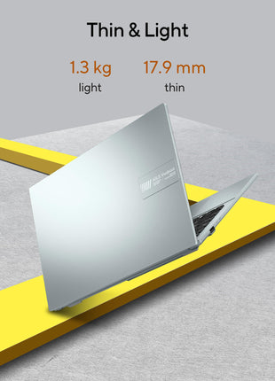 ASUS Vivobook Go 14 (2023), AMD Ryzen 3 7320U, Thin & Light Laptop, 14-inch (35.56 cm) FHD, (8GB RAM /512GB SSD/Windows 11/Office 2021/Alexa Built-in/Grey Green/1.38 kg), E1404FA-NK323WS 