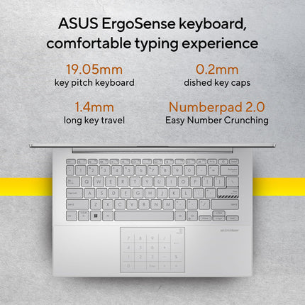 ASUS Vivobook Go 14, AMD Ryzen 3 7320U, Thin and Light Laptop, 14" (35.56 cm) FHD, (8 GB RAM/512GB SSD/Windows 11/Office 2021/42WHr /Silver/1.38 kg), E1404FA-NK321WS 