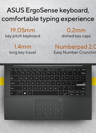 ASUS Vivobook Go 14, AMD Ryzen 5 7520U, 16GB RAM, 512GB SSD, FHD 14", Windows 11, Office Home 2024, M365 Basic (1Year)*, Black, 1.38kg, E1404FA-EB2542WS, AMD Radeon iGPU, 42WHrs, Thin & Light Laptop 