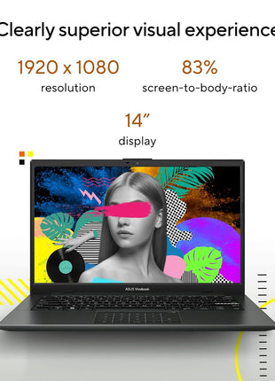 ASUS Vivobook Go 14, AMD Ryzen 5 7520U, 16GB RAM, 512GB SSD, FHD 14", Windows 11, Office Home 2024, M365 Basic (1Year)*, Black, 1.38kg, E1404FA-EB2542WS, AMD Radeon iGPU, 42WHrs, Thin & Light Laptop 