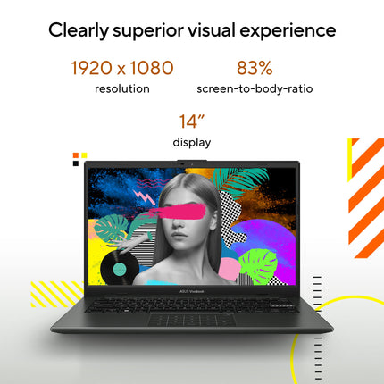 ASUS Vivobook Go 14, Thin and Light Laptop, AMD Ryzen 3 7320U, 14" (35.56 cm) FHD, (8 GB RAM/512GB SSD/Windows 11/Office 2021/42WHr /Black/1.38 kg), E1404FA-NK325WS 