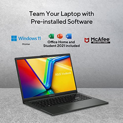 ASUS Vivobook Go 15 (2023), AMD Ryzen 5 7520U, 15.6" (39.62 cm) FHD, Thin & Light Laptop (16GB/512GB SSD/Windows 11/Office 2021/Alexa Built-in/Mixed Black/1.63 kg), E1504FA-NJ542WS 