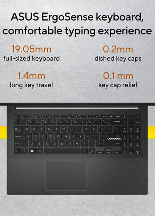 ASUS Vivobook Go 15 (2023), AMD Ryzen 5 7520U, 15.6" (39.62 cm) FHD, Thin & Light Laptop (16GB/512GB SSD/Windows 11/Office 2021/Alexa Built-in/Mixed Black/1.63 kg), E1504FA-NJ542WS 