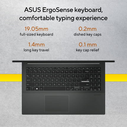 ASUS Vivobook Go 15 (2023), AMD Ryzen 5 7520U, 15.6" (39.62 cm) FHD, Thin & Light Laptop (16GB/512GB SSD/Windows 11/Office 2021/Alexa Built-in/Mixed Black/1.63 kg), E1504FA-NJ542WS 