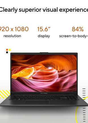 ASUS Vivobook Go 15 (2023), AMD Ryzen 5 7520U, 15.6" (39.62 cm) FHD, Thin & Light Laptop (16GB/512GB SSD/Windows 11/Office 2021/Alexa Built-in/Mixed Black/1.63 kg), E1504FA-NJ542WS 