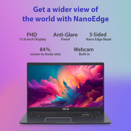 ASUS Vivobook Go 15, Intel Celeron N4500, 15.6"(39.62cm) FHD 16:9 60 Hz, Thin & Light Laptop (8GB RAM/512 SSD/Intel HD Graphics/Win 11/Office 2021/Fingerprint Sensor/Star Black/1.57 Kg),E510KA-EJ011WS 