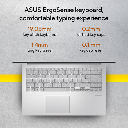 ASUS Vivobook Go 15, AMD Ryzen 3 7320U Thin & Light Laptop(AMD Radeon iGPU/8GB RAM/512GB SSD/FHD/15.6"/60Hz/Windows 11/M365 Basic (1Year)*/Office Home 2024/Cool Silver/1.63 Kg) E1504FA-NJ131WS 