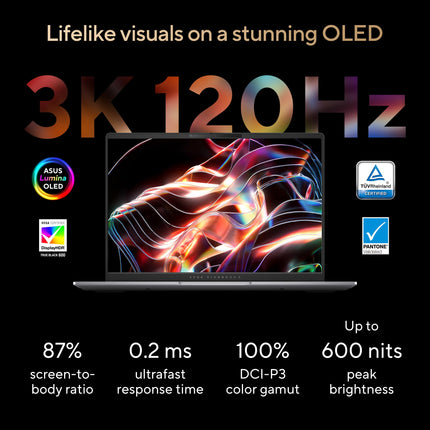 ASUS Vivobook S14,AMD Ryzen AI 9 HX 370,Copilot+ AI PC(AMD Radeon 890M iGPU/50TOPS/24GB RAM/512GB SSD/3K OLED/14/120Hz/Backlit Keyboard/Windows 11/Office 2021/Cool Silver/1.30 kg) M5406WA-PP962WS 