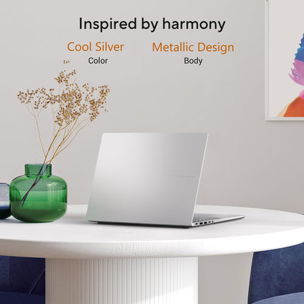 ASUS Vivobook S14, Smartchoice, AMD Ryzen AI 5 330, 16GB RAM, 512GB SSD,FHD+ 14", Win11, Office 2024,M365 Basic (1Year),Cool Silver, 1.4Kg, M3407KA-SF2501WS, 50 TOPS, Metallic Design Copilot AI Laptop 