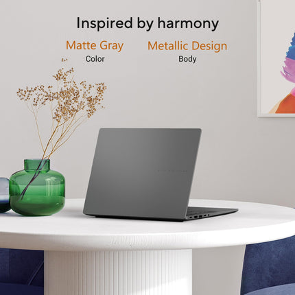 ASUS Vivobook S14, Smartchoice,AMD Ryzen AI 5 330, 16GB RAM, 512GB SSD, FHD+ 14", Win11, Office 2024,M365 Basic (1Year),Matte Gray,1.4Kg, M3407KA-SF044WS, 50 Tops, Metallic Design Laptop,Copilot AI PC 