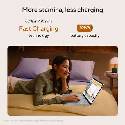 ASUS Vivobook S14, Smartchoice, AMD Ryzen AI 7 350, 16GB RAM, 1TB SSD, FHD+ 14", Windows 11, Office 2024, M365 Basic (1Year), Matte Gray, 1.4Kg, M3407KA-SF049WS, 50 Tops,Metallic Design, Copilot AI PC 