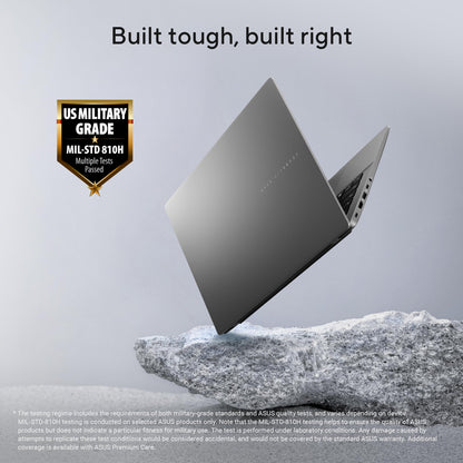 ASUS Vivobook S14, Smartchoice, AMD Ryzen AI 7 350, 16GB RAM, 1TB SSD, FHD+ 14", Windows 11, Office 2024, M365 Basic (1Year), Matte Gray, 1.4Kg, M3407KA-SF049WS, 50 Tops,Metallic Design, Copilot AI PC 