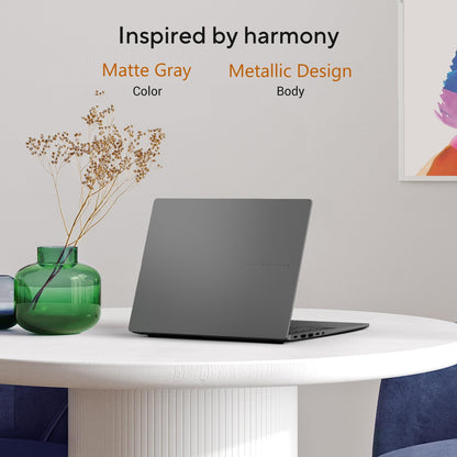 ASUS Vivobook S14, Smartchoice, AMD Ryzen AI 7 350, 16GB RAM, 1TB SSD, FHD+ 14", Windows 11, Office 2024, M365 Basic (1Year), Matte Gray, 1.4Kg, M3407KA-SF049WS, 50 Tops,Metallic Design, Copilot AI PC 