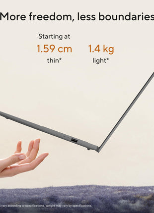 ASUS Vivobook S14, Smartchoice, AMD Ryzen AI 7 350, 16GB RAM, 1TB SSD, FHD+ 14", Windows 11, Office 2024, M365 Basic (1Year), Matte Gray, 1.4Kg, M3407KA-SF049WS, 50 Tops,Metallic Design, Copilot AI PC 