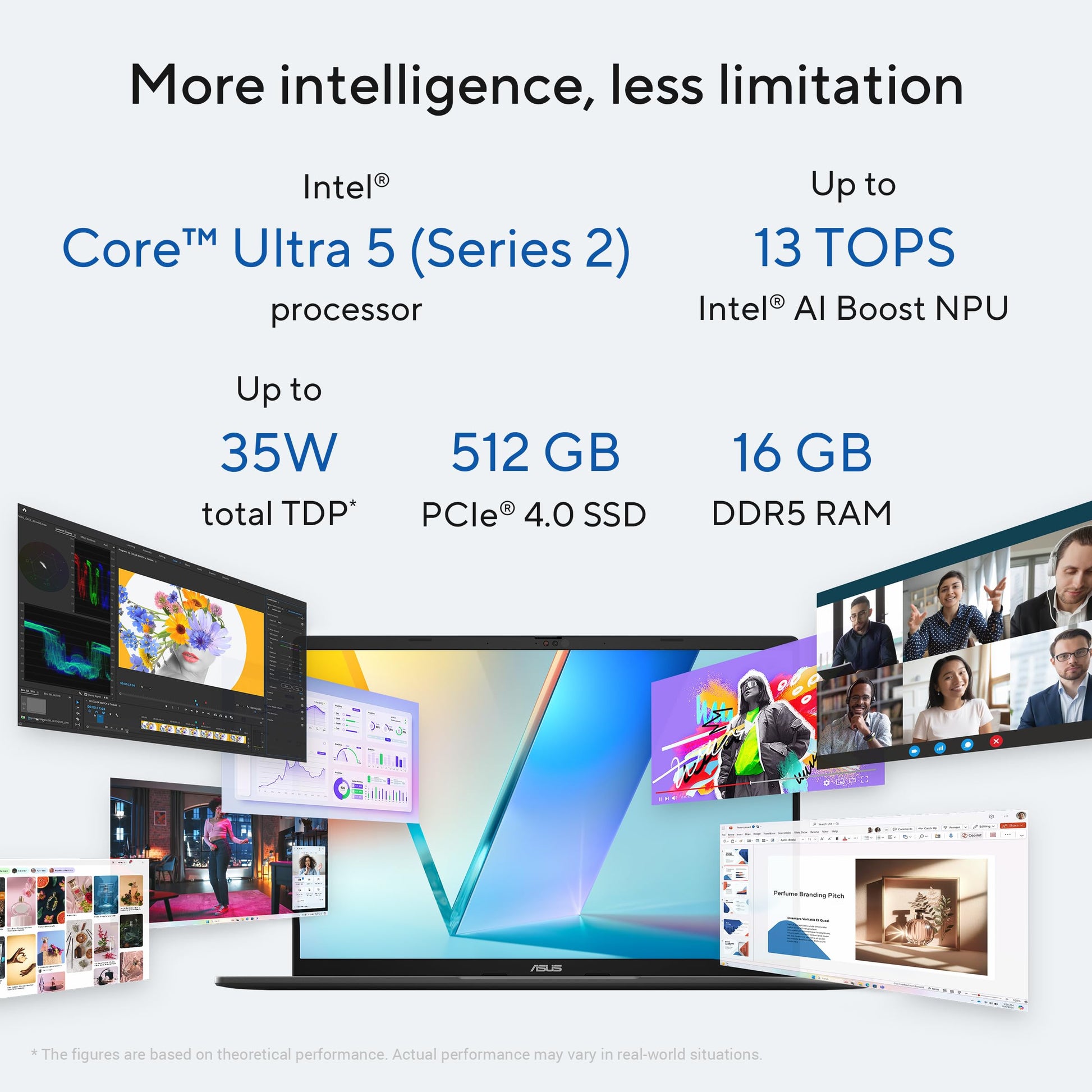 ASUS Vivobook S14, Intel Core Ultra 5 225H, Metallic Design Laptop (Intel iGPU/16GB RAM/512GB SSD/FHD+/14"/60Hz/Windows 11/M365 Basic (1Year)*/Office Home 2024/Matte Gray/1.4 Kg) S3407CA-LY057WS 