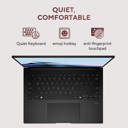 ASUS Zenbook 14, Smartchoice,AMD Ryzen AI 5 340, AI PC(AMD Radeon Graphics/16GB RAM/512GB SSD/3K OLED/14/120Hz/Windows 11/M365 Basic (1Year)*/Office Home 2024/Jade Black/1.2 Kg) UM3406KA-PP240WS 