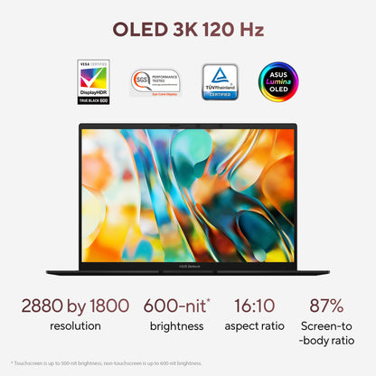 ASUS Zenbook 14, Smartchoice,AMD Ryzen AI 5 340, AI PC(AMD Radeon Graphics/16GB RAM/512GB SSD/3K OLED/14/120Hz/Windows 11/M365 Basic (1Year)*/Office Home 2024/Jade Black/1.2 Kg) UM3406KA-PP240WS 