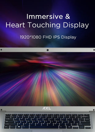 AXL VayuBook Laptop 14.1 Inch FHD IPS Display (4GB Ram,128GB SSD) 1920 * 1080 Resolution | HD Gemini Lake N4020 | Windows 11 Home | UHD Graphics 600 (Cloud Silver) 