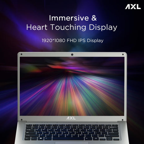 AXL VayuBook Laptop 14.1 Inch FHD IPS Display (4GB Ram,128GB SSD) 1920 * 1080 Resolution | HD Gemini Lake N4020 | Windows 11 Home | UHD Graphics 600 (Cloud Silver) 