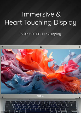 AXL VayuBook Laptop 14.1 Inch FHD IPS Display (4GB Ram,128GB SSD) 1920 * 1080 Resolution | HD Gemini Lake N4020 | Windows 11 Home | UHD Graphics 600 (Cloud Silver) 