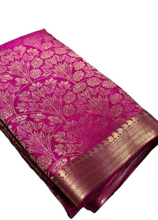 AYYAPPASILK Luxurious Brocade Semi Mysore Silk Saree Elegant Ethnic Wear with Blouse Piece Soft, Comfortable Fabric for Special Occasions 