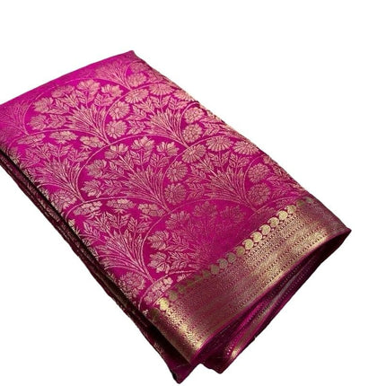 AYYAPPASILK Luxurious Brocade Semi Mysore Silk Saree Elegant Ethnic Wear with Blouse Piece Soft, Comfortable Fabric for Special Occasions 