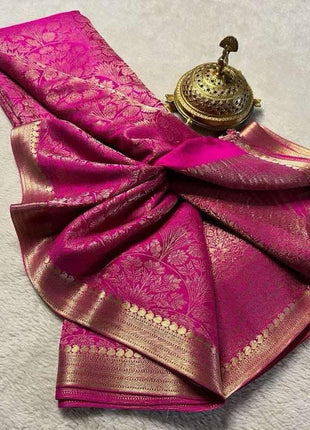 AYYAPPASILK Luxurious Brocade Semi Mysore Silk Saree Elegant Ethnic Wear with Blouse Piece Soft, Comfortable Fabric for Special Occasions 
