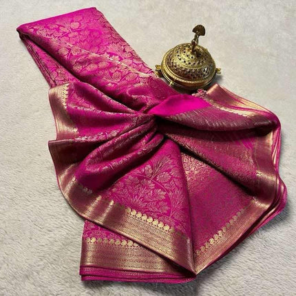 AYYAPPASILK Luxurious Brocade Semi Mysore Silk Saree Elegant Ethnic Wear with Blouse Piece Soft, Comfortable Fabric for Special Occasions 