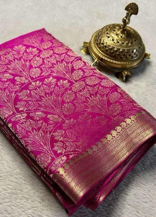 AYYAPPASILK Luxurious Brocade Semi Mysore Silk Saree Elegant Ethnic Wear with Blouse Piece Soft, Comfortable Fabric for Special Occasions 