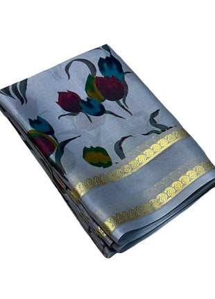 AYYAPPASILK Luxurious Printed Semi Mysore Silk Saree Elegant Ethnic Wear with Blouse Piece Soft, Comfortable Fabric for Special Occasions 