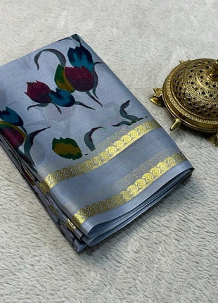 AYYAPPASILK Luxurious Printed Semi Mysore Silk Saree Elegant Ethnic Wear with Blouse Piece Soft, Comfortable Fabric for Special Occasions 