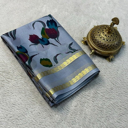 AYYAPPASILK Luxurious Printed Semi Mysore Silk Saree Elegant Ethnic Wear with Blouse Piece Soft, Comfortable Fabric for Special Occasions 