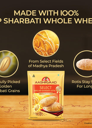Aashirvaad Select Premium Sharbati Atta for Vegetarian, 10kg 