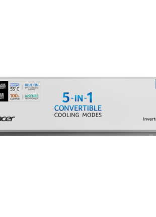 Acer 1.5 Ton 3 Star Split AC (5-In-1 Convertible Cooling Modes, AiSense Technology, ArcticWrap Cooling, PM 1.0 Microbacterial Filter, High Ambient Temperature of 55 °C-AR15AS3IO2HLE25) 